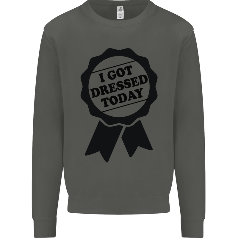 I Got Dressed Today Antisocial Funny Gamer Kids Sweatshirt Jumper Storm Grey