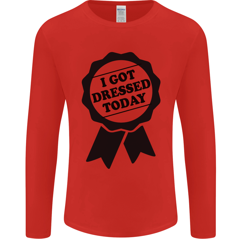 I Got Dressed Today Antisocial Funny Gamer Mens Long Sleeve T-Shirt Red
