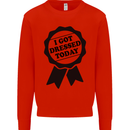 I Got Dressed Today Antisocial Funny Gamer Mens Sweatshirt Jumper Bright Red