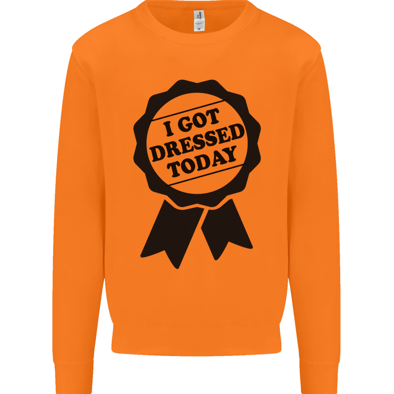 I Got Dressed Today Antisocial Funny Gamer Mens Sweatshirt Jumper Orange