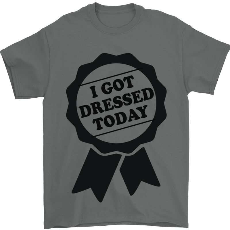 I Got Dressed Today Antisocial Funny Gamer Mens T-Shirt Cotton Gildan Charcoal