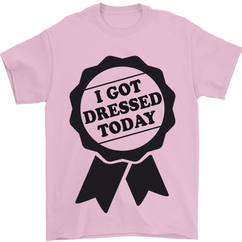 I Got Dressed Today Antisocial Funny Gamer Mens T-Shirt Cotton Gildan Light Pink