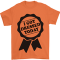I Got Dressed Today Antisocial Funny Gamer Mens T-Shirt Cotton Gildan Orange