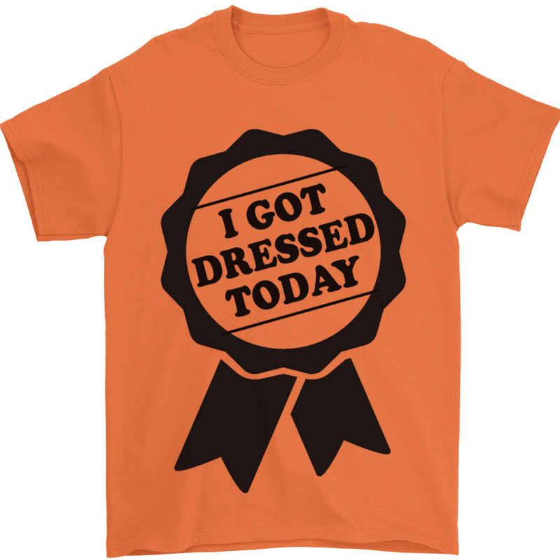 I Got Dressed Today Antisocial Funny Gamer Mens T-Shirt Cotton Gildan Orange