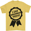 I Got Dressed Today Antisocial Funny Gamer Mens T-Shirt Cotton Gildan Yellow