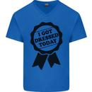 I Got Dressed Today Antisocial Funny Gamer Mens V-Neck Cotton T-Shirt Royal Blue