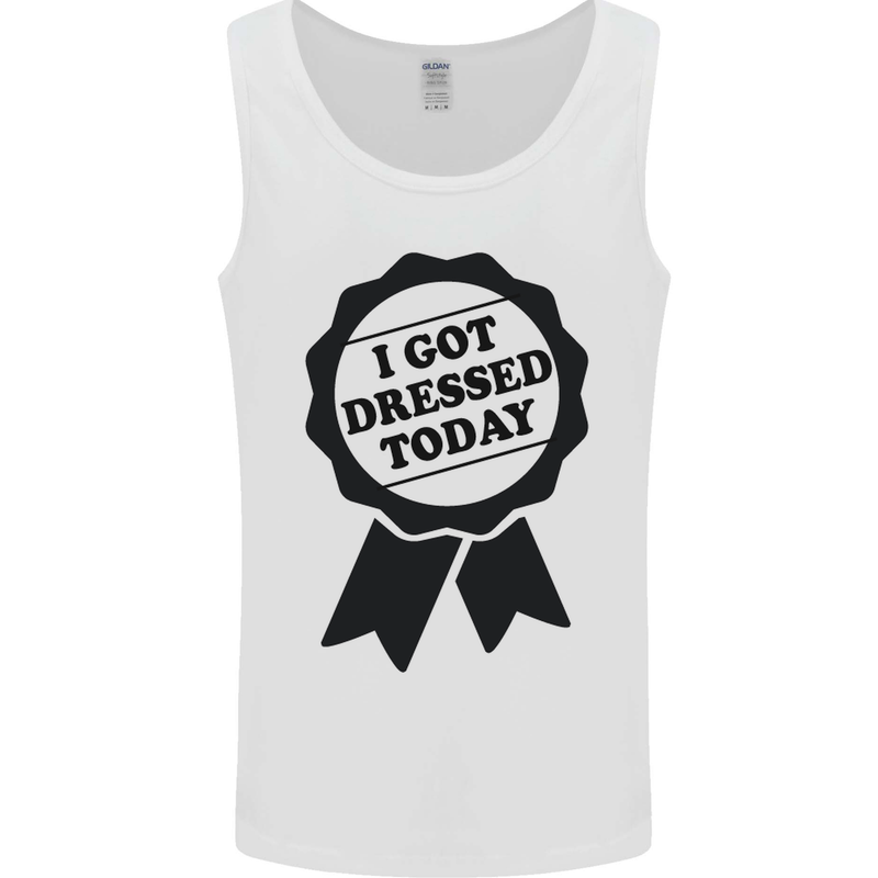 I Got Dressed Today Antisocial Funny Gamer Mens Vest Tank Top White