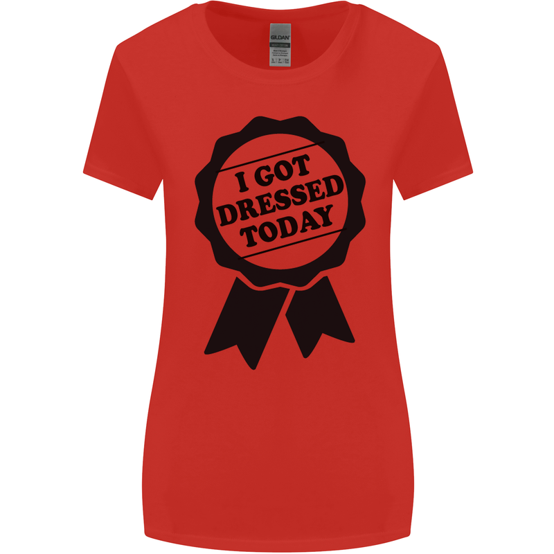 I Got Dressed Today Antisocial Funny Gamer Womens Wider Cut T-Shirt Red