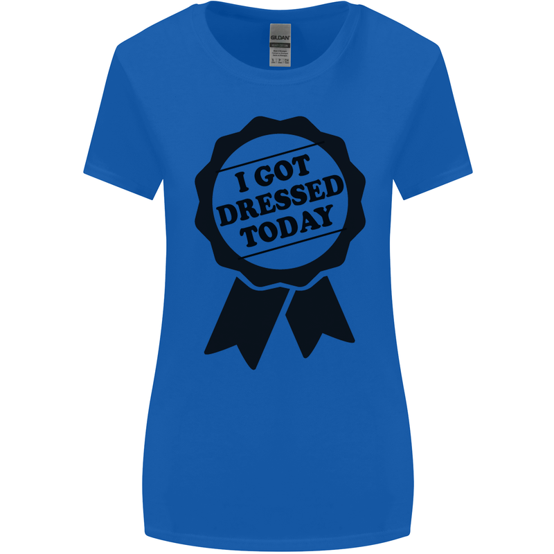I Got Dressed Today Antisocial Funny Gamer Womens Wider Cut T-Shirt Royal Blue