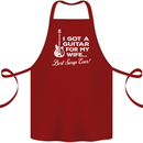 I Got a Guitar for My Wife Funny Guitarist Cotton Apron 100% Organic Maroon