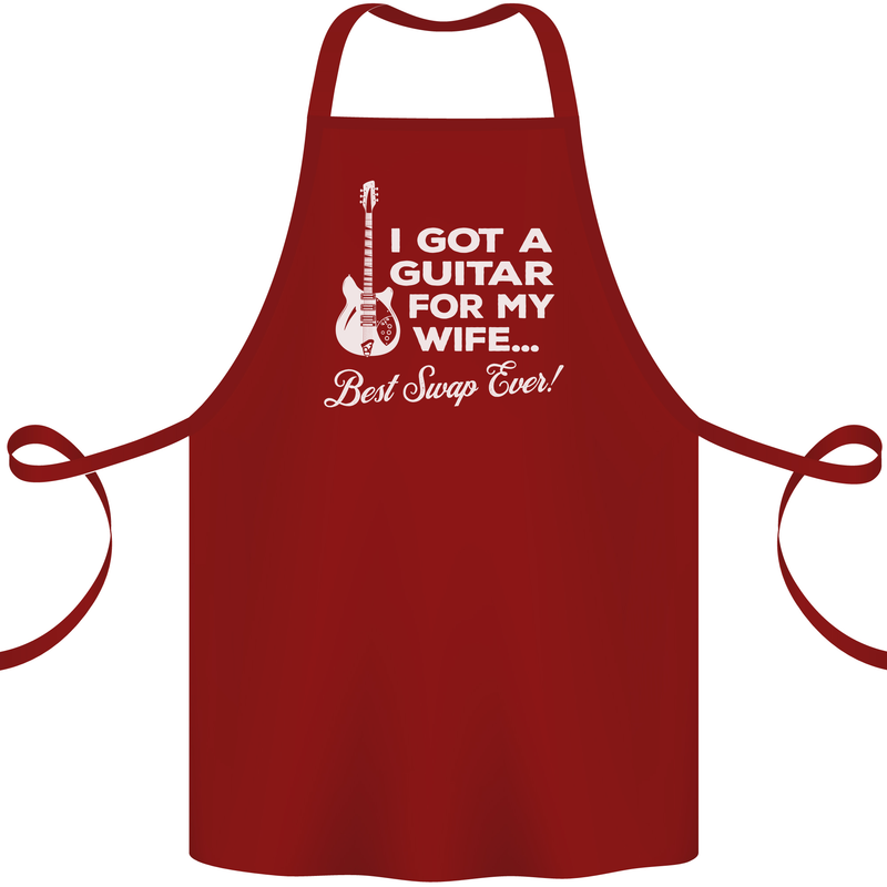I Got a Guitar for My Wife Funny Guitarist Cotton Apron 100% Organic Maroon