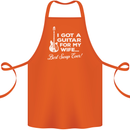I Got a Guitar for My Wife Funny Guitarist Cotton Apron 100% Organic Orange
