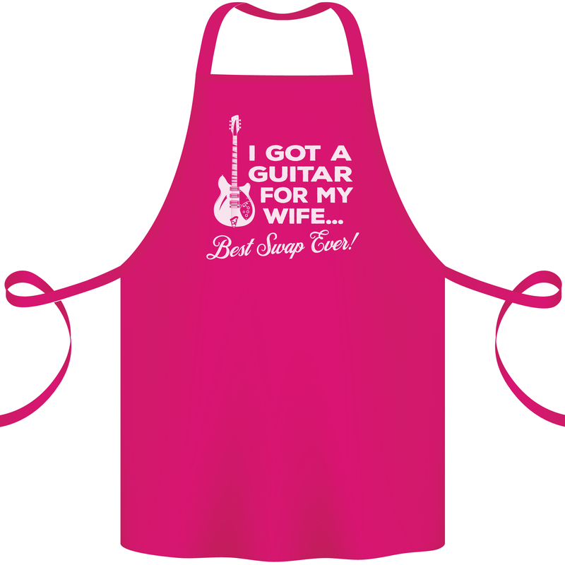I Got a Guitar for My Wife Funny Guitarist Cotton Apron 100% Organic Pink