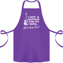 I Got a Guitar for My Wife Funny Guitarist Cotton Apron 100% Organic Purple