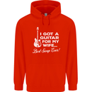 I Got a Guitar for My Wife Funny Guitarist Mens 80% Cotton Hoodie Bright Red