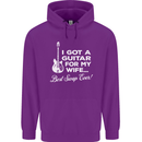 I Got a Guitar for My Wife Funny Guitarist Mens 80% Cotton Hoodie Purple