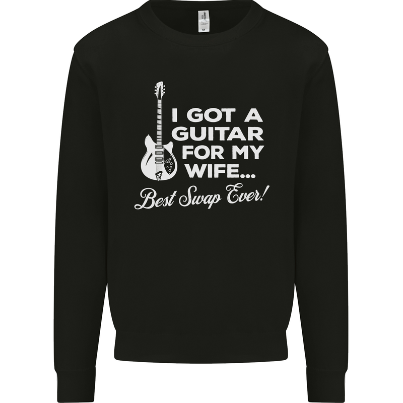 I Got a Guitar for My Wife Funny Guitarist Mens Sweatshirt Jumper Black