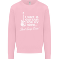 I Got a Guitar for My Wife Funny Guitarist Mens Sweatshirt Jumper Light Pink