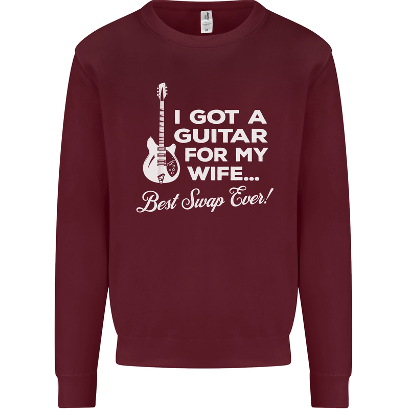 I Got a Guitar for My Wife Funny Guitarist Mens Sweatshirt Jumper Maroon