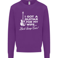 I Got a Guitar for My Wife Funny Guitarist Mens Sweatshirt Jumper Purple