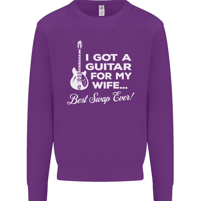I Got a Guitar for My Wife Funny Guitarist Mens Sweatshirt Jumper Purple
