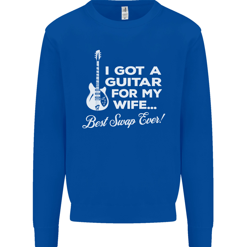 I Got a Guitar for My Wife Funny Guitarist Mens Sweatshirt Jumper Royal Blue