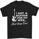 I Got a Guitar for My Wife Funny Guitarist Mens T-Shirt Cotton Gildan Black