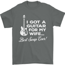 I Got a Guitar for My Wife Funny Guitarist Mens T-Shirt Cotton Gildan Charcoal