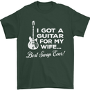 I Got a Guitar for My Wife Funny Guitarist Mens T-Shirt Cotton Gildan Forest Green