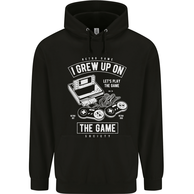 I Grew up on the Gamer Funny Gaming Childrens Kids Hoodie Black