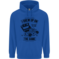 I Grew up on the Gamer Funny Gaming Childrens Kids Hoodie Royal Blue