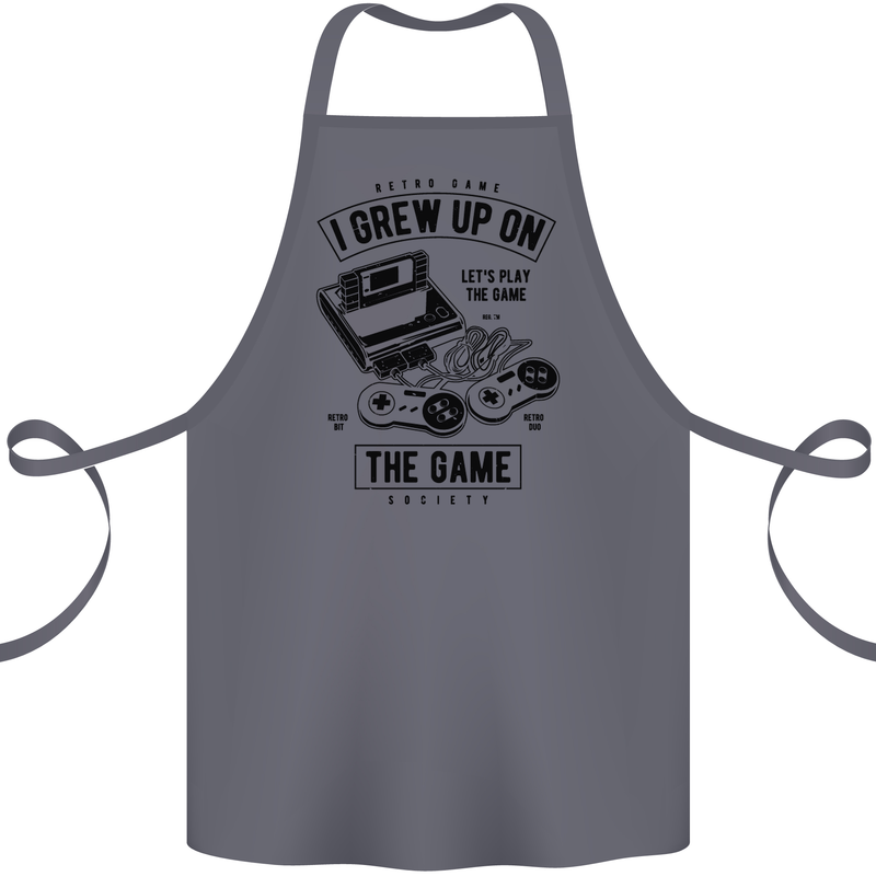 I Grew up on the Gamer Funny Gaming Cotton Apron 100% Organic Steel