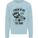 I Grew up on the Gamer Funny Gaming Kids Sweatshirt Jumper Light Blue