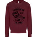 I Grew up on the Gamer Funny Gaming Kids Sweatshirt Jumper Maroon