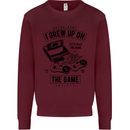 I Grew up on the Gamer Funny Gaming Kids Sweatshirt Jumper Maroon