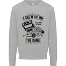 I Grew up on the Gamer Funny Gaming Kids Sweatshirt Jumper Sports Grey