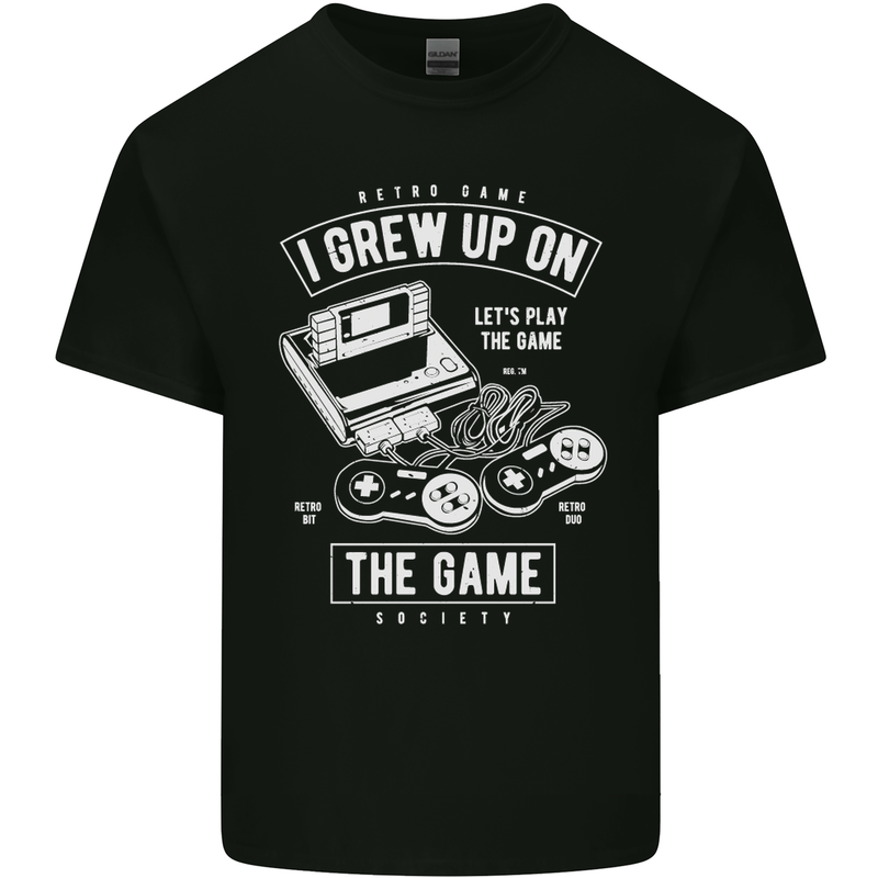 I Grew up on the Gamer Funny Gaming Kids T-Shirt Childrens Black