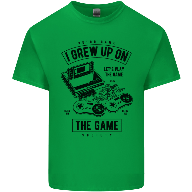 I Grew up on the Gamer Funny Gaming Kids T-Shirt Childrens Irish Green