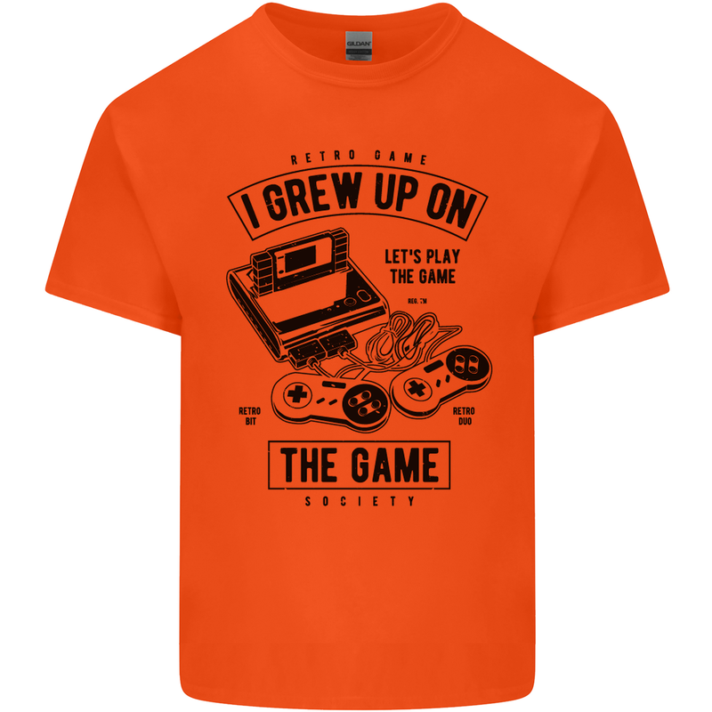 I Grew up on the Gamer Funny Gaming Kids T-Shirt Childrens Orange