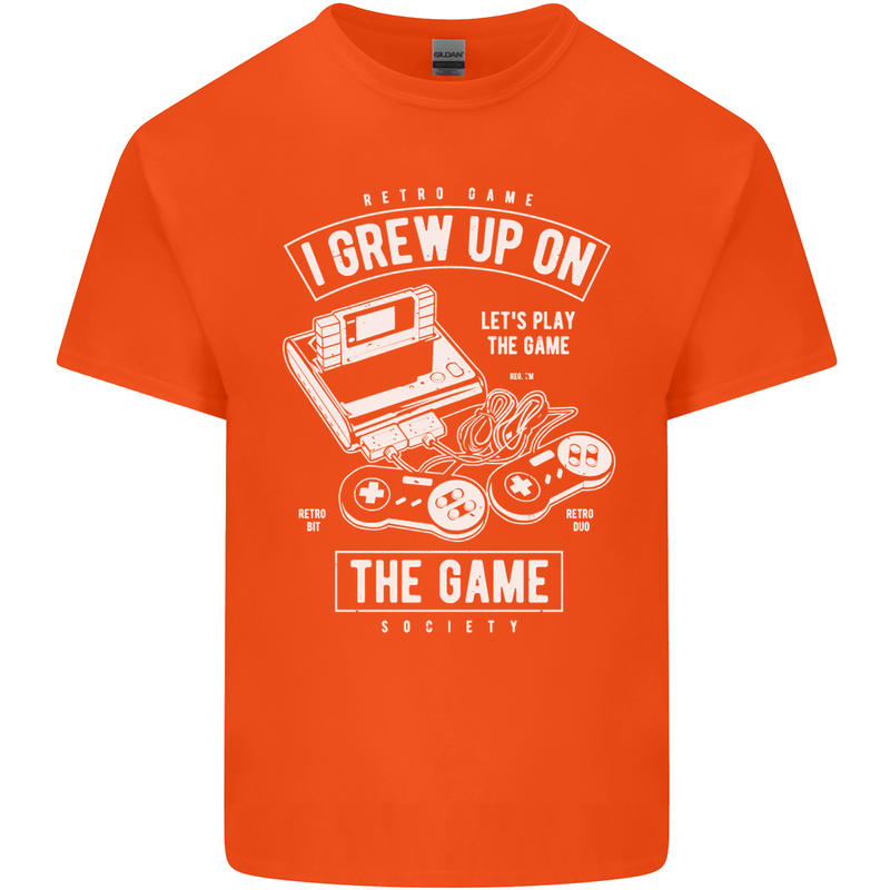 I Grew up on the Gamer Funny Gaming Kids T-Shirt Childrens Orange