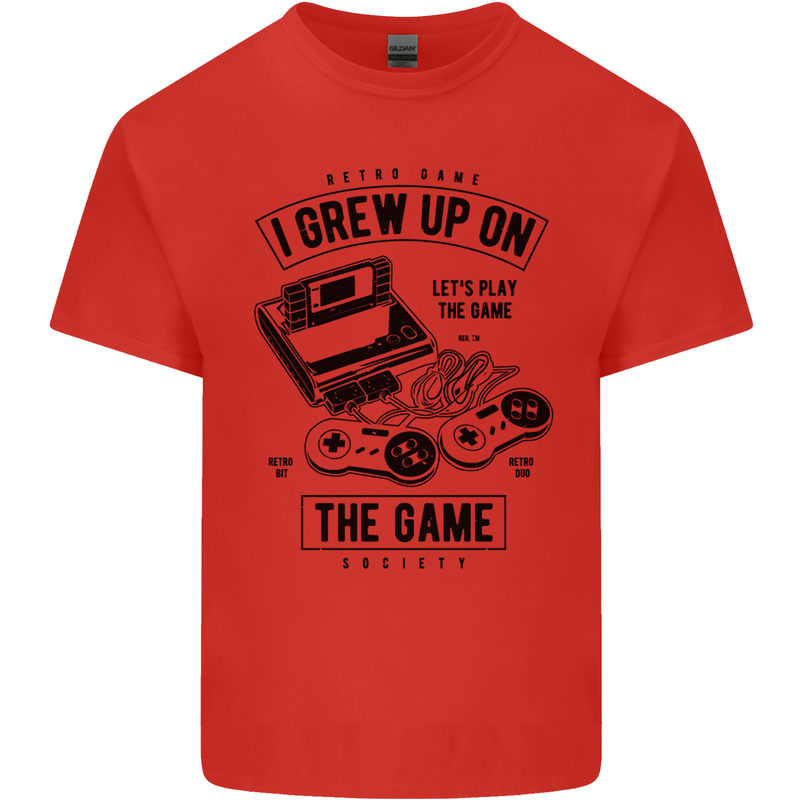 I Grew up on the Gamer Funny Gaming Kids T-Shirt Childrens Red