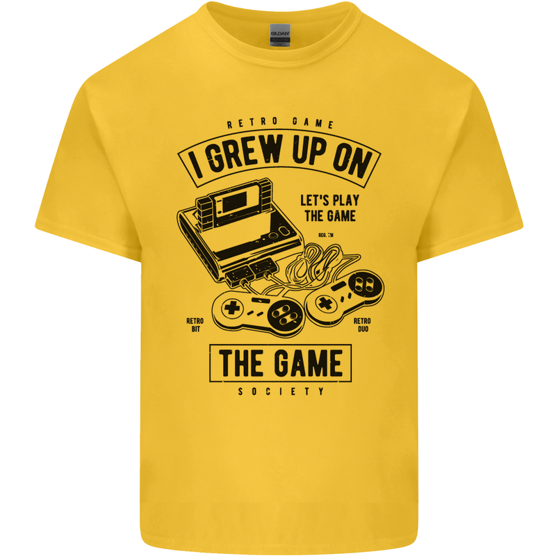 I Grew up on the Gamer Funny Gaming Kids T-Shirt Childrens Yellow