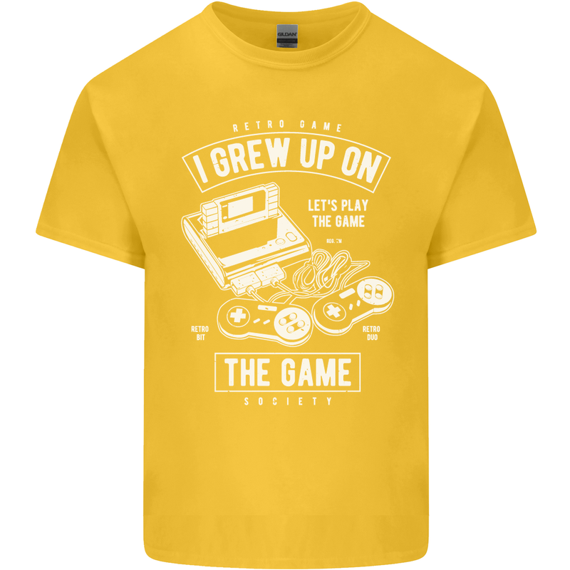 I Grew up on the Gamer Funny Gaming Kids T-Shirt Childrens Yellow