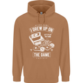 I Grew up on the Gamer Funny Gaming Mens 80% Cotton Hoodie Caramel Latte