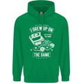 I Grew up on the Gamer Funny Gaming Mens 80% Cotton Hoodie Irish Green