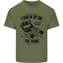I Grew up on the Gamer Funny Gaming Mens Cotton T-Shirt Tee Top Military Green