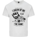 I Grew up on the Gamer Funny Gaming Mens Cotton T-Shirt Tee Top White