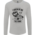 I Grew up on the Gamer Funny Gaming Mens Long Sleeve T-Shirt Sports Grey