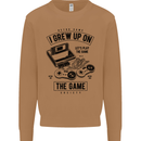 I Grew up on the Gamer Funny Gaming Mens Sweatshirt Jumper Caramel Latte