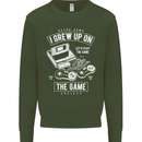 I Grew up on the Gamer Funny Gaming Mens Sweatshirt Jumper Forest Green